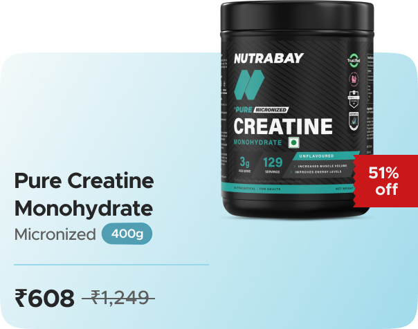 Nutrabay Nutrabay Pure Creatine Monohydrate Micro — effective ₹608 (was ₹1249)